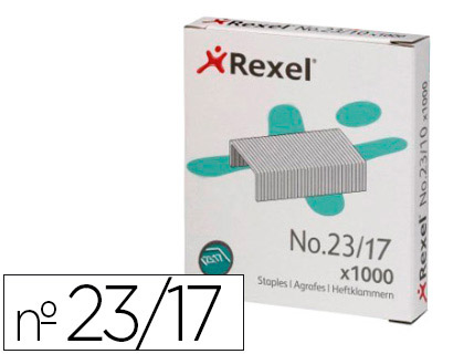 [2300037] REXEL - GRAPAS 23/17 ACERO CAJA 1000 UNIDADES (Ref.2101052)