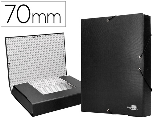 [2025288] LIDERPAPEL - CARPETA PROYECTOS FOLIO LOMO 70MM Cartón FORRADO NEGRA (Ref.PY73)
