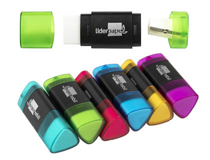 [2053177] LIDERPAPEL - GOMA TRIANGULAR CON Sacapuntas/Afilalapices (Ref.ER04)