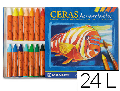 [2052371] MANLEY - LAPICES DE CERA MASAT ACUARELABLE CAJA DE 24 UNIDADES COLORES SURTIDOS (Ref.MNQ00424)