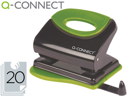 [2043280] Q-CONNECT - TALADRADOR METALICO CON EMPUÑADURA DE CAUCHO CAPACIDAD 20 HOJAS (Ref.KF00995)