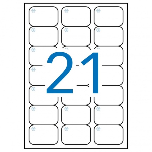 [2074391] APLI - ETIQUETA ADHESIVA TAMAÑO 63,5X38,1 MM PARA CONGELADOS CAJA CON 10 HOJAS A4 BLANCAS DIRECTIVA EUROPEA (Ref.12328)