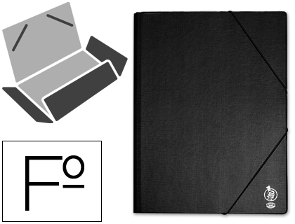 [2029664] LIDERPAPEL - CARPETA GOMAS FOLIO SOLAPAS PLASTICO NEGRA (Ref.CG45)