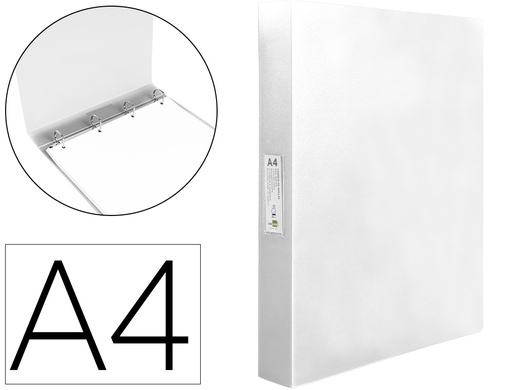 [2010893] LIDERPAPEL - Carpeta 4 anillas 25 mm mixtas polipropileno din A4 transparente (Ref. CH31)