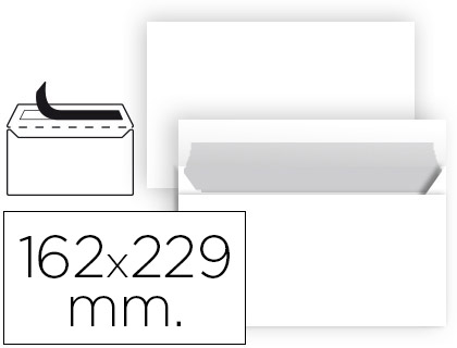[2058635] LIDERPAPEL - SOBRE N 11 BLANCO DIN C5 162X229 MM TIRA DE SILICONA PAQUETE DE 25 UNIDADES (Ref.SB84)