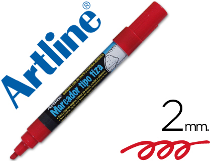 [2035445] ARTLINE - ROTULADOR PIZARRA VERDE NEGRA COLOR ROJO BOLSA DE 4 ROTULADORES (Ref.EPW-4-RO)