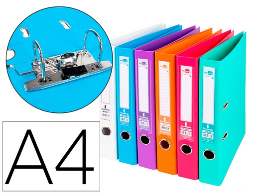 [2079740] LIDERPAPEL - ARCHIVADOR DE PALANCA A4 DOCUMENTA FORRADO PVC CON RADO LOMO 52 MM COLORES SURTIDOS TRENDING (Ref.AZ87)