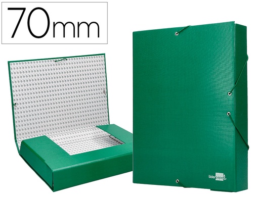 [2025289] LIDERPAPEL - CARPETA PROYECTOS FOLIO LOMO 70MM Cartón FORRADO VERDE (Ref.PY75)