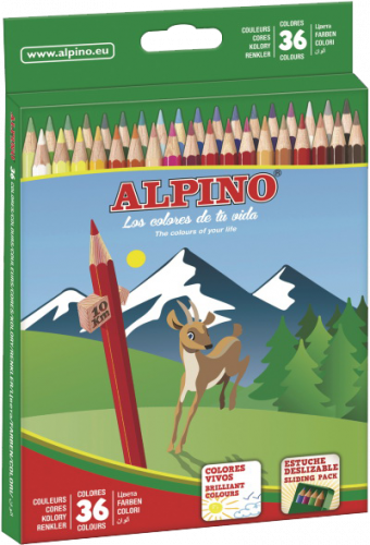 [1944441] ALPINO - Estuche de 36 Lápices Alpìno Colores surtidos AL010600 (Ref.AL000600)