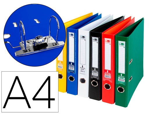 [2079694] LIDERPAPEL - ARCHIVADOR DE PALANCA A4 DOCUMENTA FORRADO PVC CON RADO LOMO 75 MM COLORES SURTIDOS CLASSIC (Ref.AZ77)
