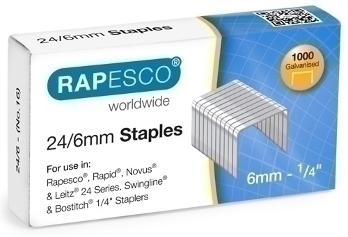 [1921731] RAPESCO - Caja 1000 grapas Galvanizadas 24/6mm. (Ref.S24607Z3)