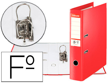 [2150178] ESSELTE - ARCHIVADOR DE PALANCA N 1 POLIPROPILENO FOLIO LOMO 75 MM ROJO (Ref.48083)