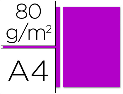 [2028251] LIDERPAPEL - PAPEL COLOR A4 80G/M2 FUCSIA PAQUETE DE 100 (Ref.PC56)