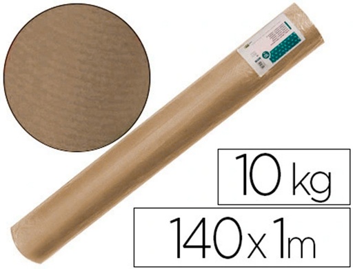 [2068201] LIDERPAPEL - PAPEL KRAFT VERJURADO MARRON 140MT 70GR BOBINA 10KG (Ref.PK58)