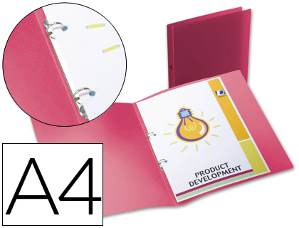 [2033188] LIDERPAPEL - CARPETA 2 ANILLAS REDONDAS MINI 15 MM 49070 POLIPROPILENO DIN A4 ROJA (Ref.CA63)