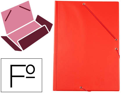 [2073737] LIDERPAPEL - CARPETA GOMAS PLASTICO FOLIO SOLAPA COLOR ROJO (Ref.CG82)