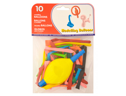 [2054705] GLOBOS PARA MODELAR + INFLADOR BOLSA DE 10 (Ref.20069)