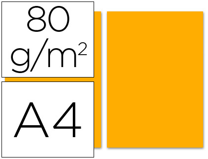 [2028294] LIDERPAPEL - PAPEL COLOR A4 80G/M2 NARANJA PAQUETE DE 100 (Ref.PC51)