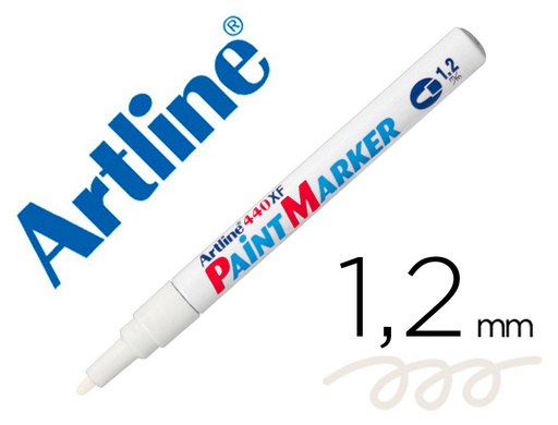 [2012172] ARTLINE - ROTULADOR MARCADOR PERMANENTE BLANCO -PUNTA REDONDA 1.2 MM -METAL CAUCHO Y PLASTICO (Ref.EK-440 XF)