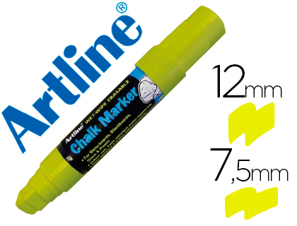 [2052813] ARTLINE - ROTULADOR PIZARRA VERDE NEGRA EPW-12 MM COLOR AMARILLO (Ref.EPW-12 AM-YE)