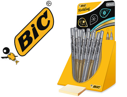 [2154749] BIC - Expositor de 24 u. marcador gold/Silver. Permanente en colores oro y plata. (Ref.900341)
