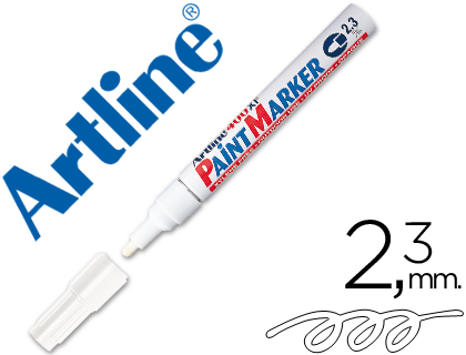 [2026396] ARTLINE - ROTULADOR MARCADOR PERMANENTE BLANCO -PUNTA REDONDA 2.3 MM -METAL CAUCHO Y PLASTICO (Ref.EK-400 XF)
