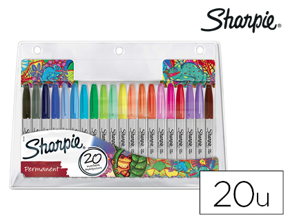 [2153677] SHARPIE - ROTULADORES PERMANENTE PUNTA FINA BLISTER DE 20 UNIDADES COLORES SURTIDOS (Ref.2061128)