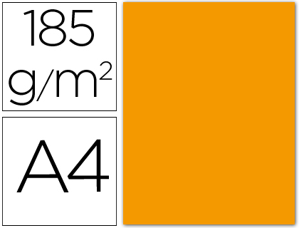 [2054794] GUARRO - CARTULINA DIN A4 MANDARINA 185 GR PAQUETE 50 H (Ref.200040157)