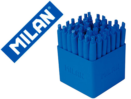 [9155371] MILAN - Boligrafo p1 retractil 1 mm touch mini azul expositor de 40 unidades (Ref. 176530140)