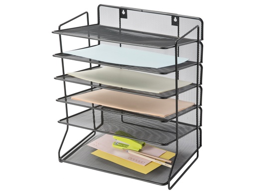 [2153568] Q-CONNECT - BANDEJA SOBREMESA METALICA REJILLA NEGRA 6 BANDEJAS 325X230X390 MM (Ref.KF17289)