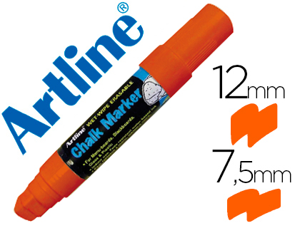 [2052817] ARTLINE - ROTULADOR PIZARRA VERDE NEGRA EPW-12 MM COLOR NARANJA (Ref.EPW-12 NA-OR)