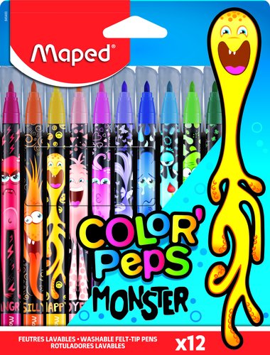 [9939231] MAPED - ROTULADOR FIBRA COLOR´PEPS MONSTER ESTUCHE de 12 (Ref.845400)