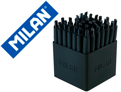 [9155370] MILAN - Boligrafo p1 retractil 1 mm touch mini negro expositor de 40 unidades (Ref. 176531140)