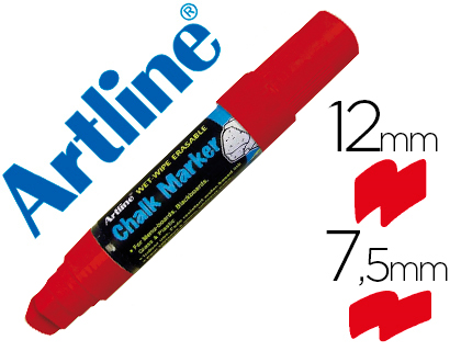 [2052815] ARTLINE - ROTULADOR PIZARRA VERDE NEGRA EPW-12 MM COLOR ROJO (Ref.EPW-12 RO-RE)