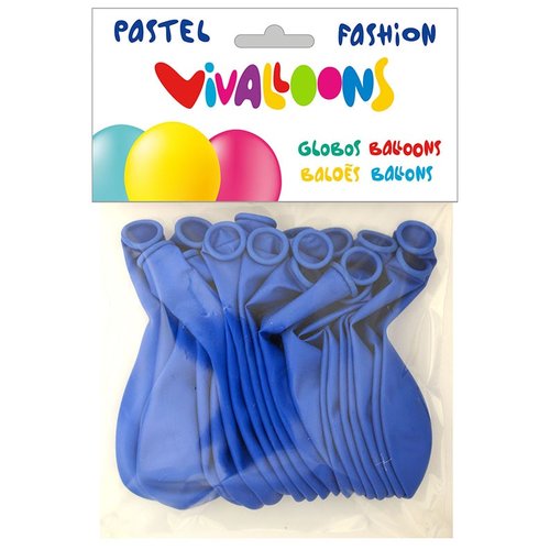 [2063219] GLOBOS PASTEL AZUL MEDIO BOLSA DE 20 UNIDADES (Ref.20010)