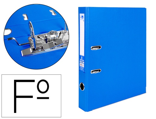 [2079706] LIDERPAPEL - ARCHIVADOR DE PALANCA FOLIO DOCUMENTA FORRADO PVC CON RADO LOMO 52 MM AZUL COMPRESOR METALICO (Ref.AY31)