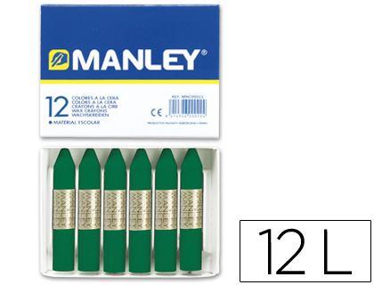 [9022261] MANLEY - CAJA DE 12 CERAS VERDE ESM. Nº24 (Ref.MNC04679)