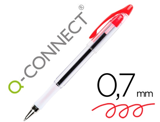 [2032596] Q-CONNECT - BOLIGRAFO DELTA ROJO -SUJECION DE CAUCHO -CON CAPUCHON (Ref.KF00377)