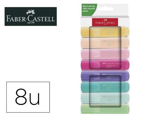 [2151869] FABER CASTELL - MARCADOR FLUORESCENTE TEXTLINER 1546 COLOR PASTEL ESTUCHE 8 UNIDADES SURTIDAS (Ref.154681)