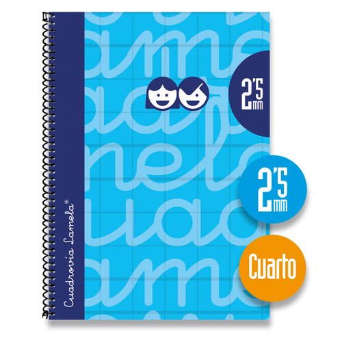 [1133852] LAMELA - Cuaderno espiral 4º Azul 80 h cuadrícula 2,5 (Ref.7CTE002A)