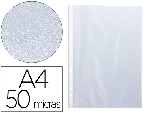 [2063399] Q-CONNECT - FUNDA MULTITALADRO DIN A4 50 MC PIEL DE NARANJA CAJA DE 100 UNIDADES (Ref.KF24001)