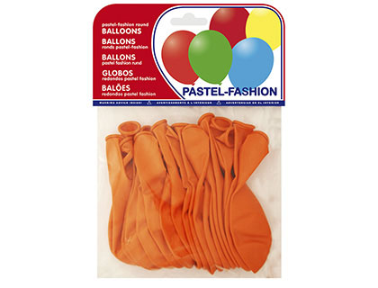 [2063223] GLOBOS PASTEL NARANJA BOLSA DE 20 UNIDADES (Ref.20008)