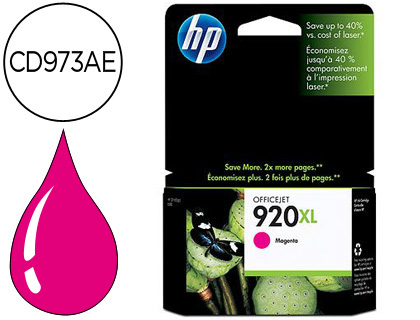 [2046948] HP ( HEWLETT PACKARD ) - Cartuchos ORIGINALES Inyección De Tinta 920XL MAGENTA 700PAG OFFICEJET/920/6500 (Ref.CD973AE)