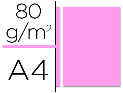 [2028246] LIDERPAPEL - PAPEL COLOR A4 80G/M2 ROSA PAQUETE DE 100 (Ref.PC54)