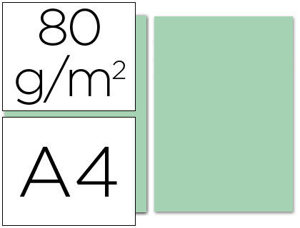 [2028255] LIDERPAPEL - PAPEL COLOR A4 80G/M2 VERDE PAQUETE DE 100 (Ref.PC55)