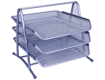 [2035096] Q-CONNECT - Bandeja de Sobremesa METALICA REJILLA PLATA 3 BANDEJAS MOVIBLES 350X278X2758 MM (Ref.KF00822)