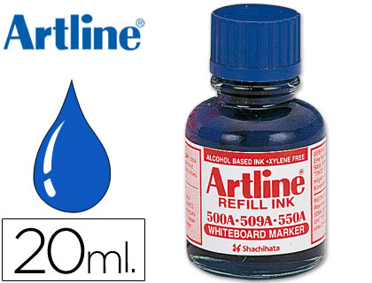 [2042858] ARTLINE - TINTA AZUL PARA ROTULADOR PIZARRA BLANCA 500-A FRASCO DE 20 ML (Ref.ESK-50A-AZ)