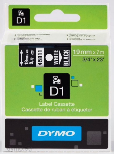 [1764516] DYMO - Cintas rotulacion D1 19mmX7m blanco/negro (Ref.S0720910)