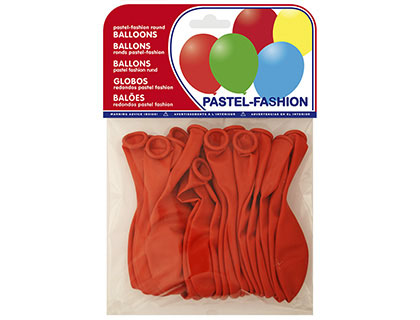 [2063225] GLOBOS PASTEL ROJO BOLSA DE 20 UNIDADES (Ref.20005)