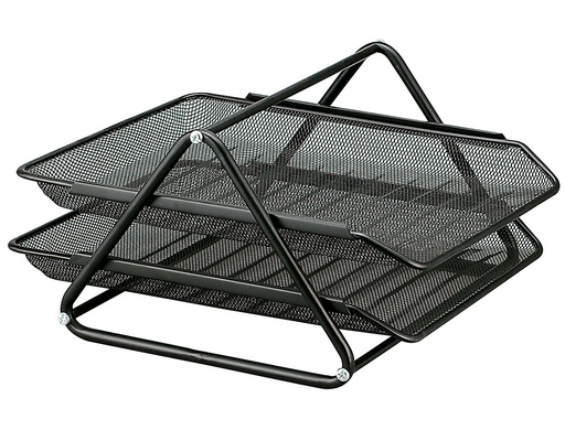 [2029626] Q-CONNECT - Bandeja de Sobremesa METALICA REJILLA GXA100 NEGRA2 BANDEJAS MOVIBLES -300X185X350 MM (Ref.KF00860)